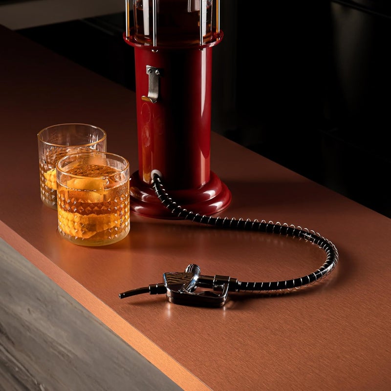 BLKSMITH Pump Liquor Dispenser for Home Bar | Vintage Style Red Plastic 30 Fl. oz Liquor Decanter for Man Cave Decor | Beverage Dispenser for Scotch, Vodka, Cocktails, Non-Alcoholic Drink and More - Image 3